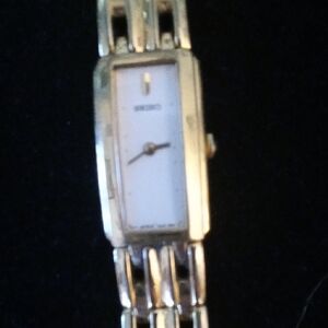 Seiko Gold-Tone Watch with White Dial